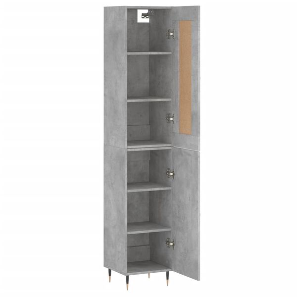 vidaXL Skř&iacute;ň highboard betonově &scaron;ed&aacute; 34,5x34x180 cm kompozitn&iacute; dřevo