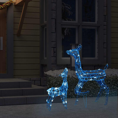 vidaXL Vánoční dekorace akrylová sobí rodinka 160 LED diod modrá