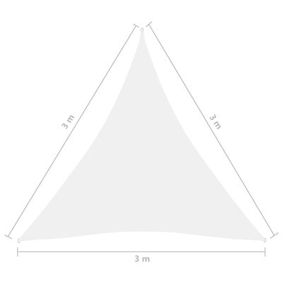 vidaXL Stínící plachta oxfordská látka trojúhelníková 3 x 3 x 3 m bílá