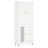 vidaXL Skř&iacute;ň highboard b&iacute;l&aacute; 69,5 x 34 x 180 cm kompozitn&iacute; dřevo