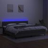 vidaXL Box spring postel s matrac&iacute; a LED tmavě &scaron;ed&aacute; 200x200 cm textil