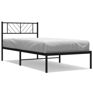 vidaXL Kovov&yacute; r&aacute;m postele s čelem čern&yacute; 80 x 200 cm