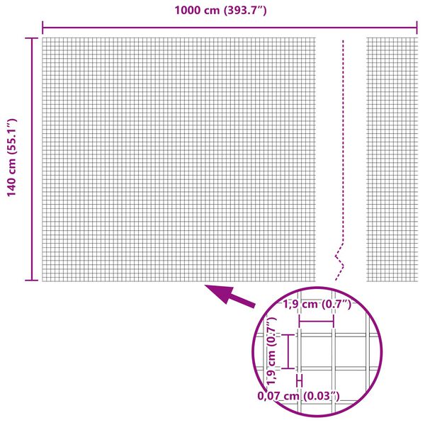 vidaXL Svařovan&yacute; dr&aacute;těn&yacute; plot Stř&iacute;brn&aacute; 1.4 x 10 m