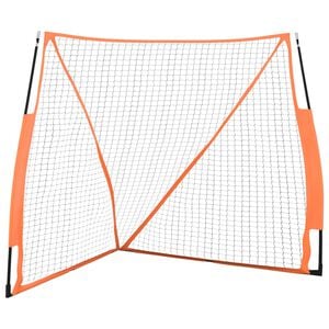 vidaXL Přenosn&aacute; baseballov&aacute; s&iacute;ť oranžov&aacute;/čern&aacute; 183x182x183cm polyester