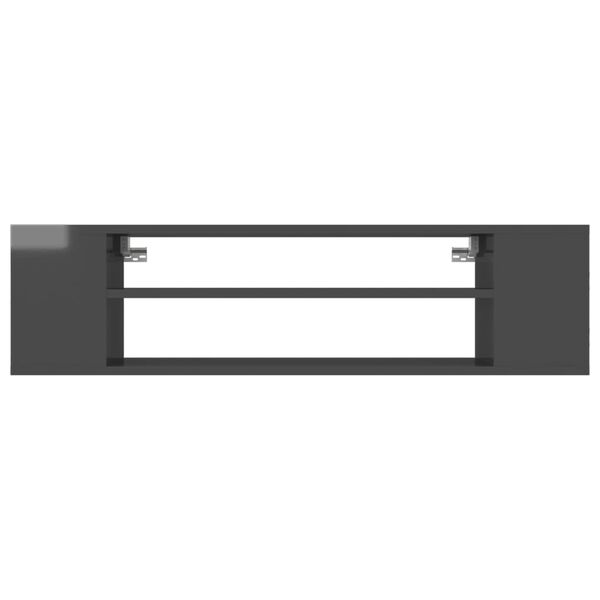 vidaXL Z&aacute;věsn&aacute; TV skř&iacute;ňka &scaron;ed&aacute; vysok&yacute; lesk 100x30x26,5 cm dřevotř&iacute;ska