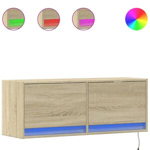 vidaXL N&aacute;stěnn&aacute; TV skř&iacute;ňka s LED osvětlen&iacute;m dub sonoma 100x31x35 cm