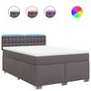 vidaXL Box spring postel s matrac&iacute; &scaron;ed&aacute; 160x200 cm uměl&aacute; kůže