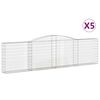 vidaXL Klenut&eacute; gabionov&eacute; ko&scaron;e 5 ks 400x30x100/120cm pozinkovan&eacute; železo