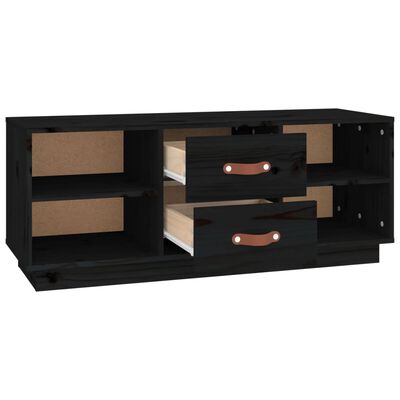 vidaXL TV skříňka černá 100 x 34 x 40 cm masivní borové dřevo
