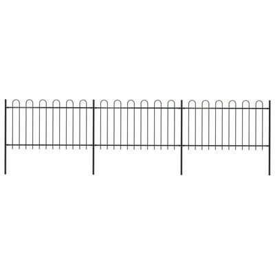 vidaXL Zahradní plot s hroty ocelový 5,1 x 1 m černý