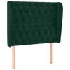 vidaXL Čelo postele typu u&scaron;&aacute;k tmavě zelen&aacute; 93x23x118/128 cm samet
