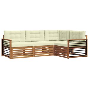 vidaXL Venkovn&iacute; pohovkov&aacute; souprava 4 pcs Přirozen&aacute; a Kr&eacute;mov&aacute;