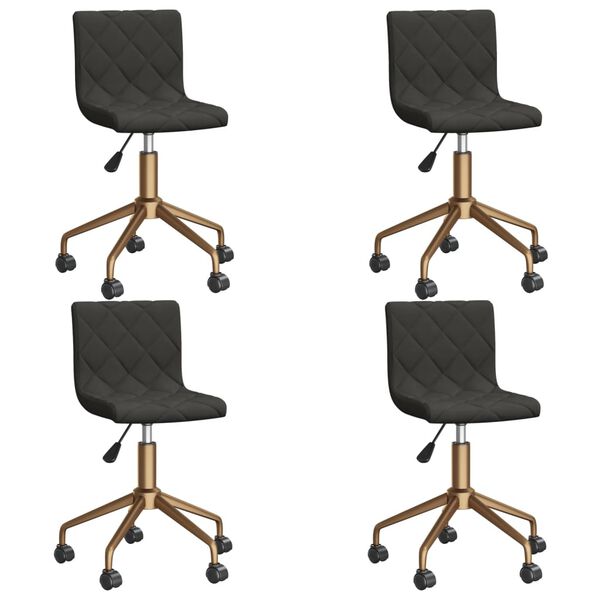 vidaXL Otočn&eacute; j&iacute;deln&iacute; židle 4 ks tmavě &scaron;ed&eacute; samet