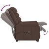 vidaXL Zvedací masážní křeslo hnědé umělá kůže