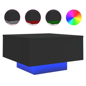 vidaXL Konferenčn&iacute; stolek s LED osvětlen&iacute;m čern&yacute; 55 x 55 x 31 cm