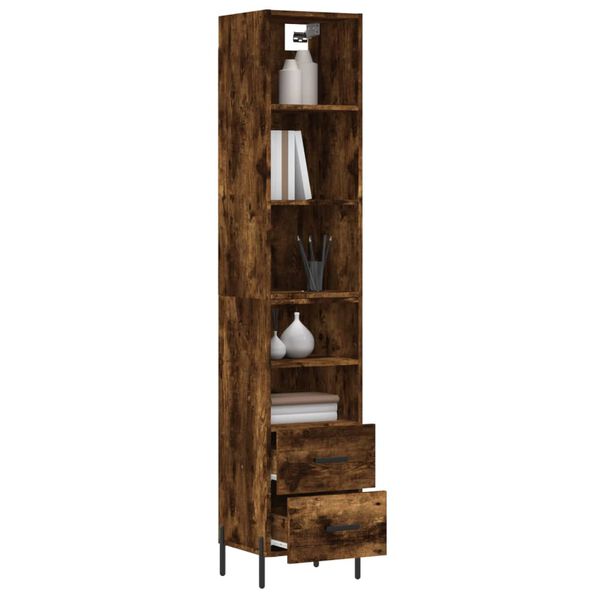 vidaXL Skř&iacute;ň highboard kouřov&yacute; dub 34,5 x 34 x 180 cm kompozitn&iacute; dřevo