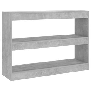 vidaXL Knihovna / dělic&iacute; stěna betonově &scaron;ed&aacute; 100 x 30 x 72 cm