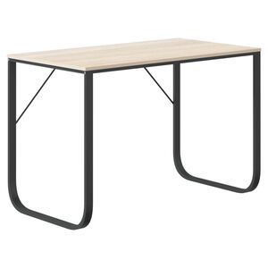 vidaXL Poč&iacute;tačov&yacute; stůl čern&yacute; a dub 110 x 60 x 73 cm dřevotř&iacute;ska