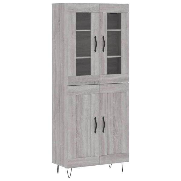 vidaXL Skř&iacute;ň highboard &scaron;ed&aacute; sonoma 69,5 x 34 x 180 cm kompozitn&iacute; dřevo