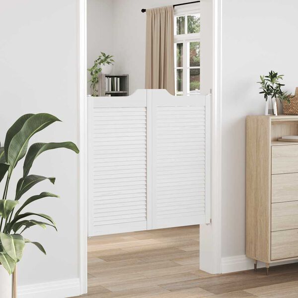 Kř&iacute;dlov&eacute; dveře vidaXL Louvred Design 2 p&aacute;ry b&iacute;l&eacute; 100x100 cm