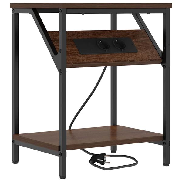 vidaXL Nočn&iacute; skř&iacute;ňka Hněd&yacute; dub 38 x 30 x 48 cm kompozitn&iacute; dřevo