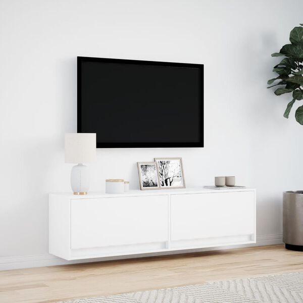 vidaXL N&aacute;stěnn&aacute; TV skř&iacute;ňka s LED osvětlen&iacute;m b&iacute;l&aacute; 140 x 31 x 38 cm