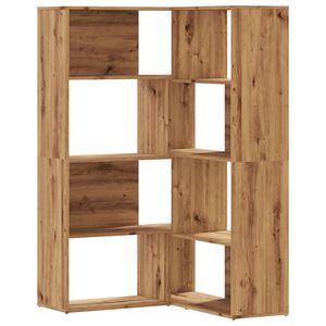 vidaXL Rohov&aacute; knihovna 4patrov&aacute; dub artisan 85 x 85 x 140 cm kompozit