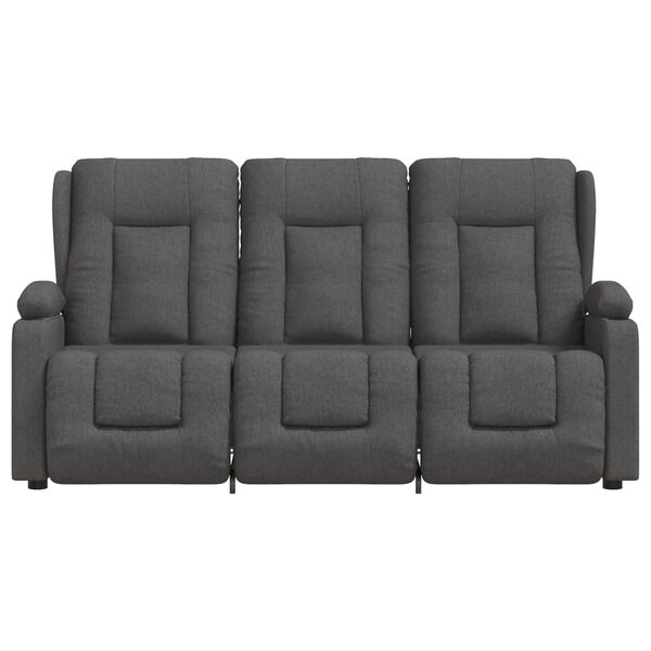 vidaXL 3m&iacute;stn&eacute; mas&aacute;žn&iacute; polohovac&iacute; křeslo s drž&aacute;ky n&aacute;pojů tmavě &scaron;ed&eacute;