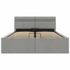 vidaXL Rám postele LED úložný prostor světle šedý textil 140 x 200 cm