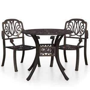 vidaXL 3d&iacute;ln&yacute; bistro set lit&yacute; hlin&iacute;k bronzov&yacute;