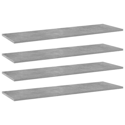 vidaXL Přídavné police 4 ks betonově šedé 100x30x1,5 cm dřevotříska
