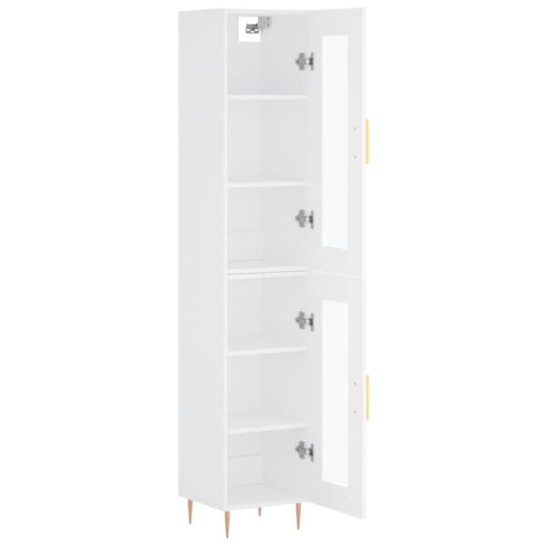 vidaXL Skř&iacute;ň highboard b&iacute;l&aacute; 34,5 x 34 x 180 cm kompozitn&iacute; dřevo