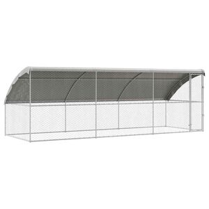 vidaXL Ps&iacute; kennel 3 ks Stř&iacute;brn&aacute; 6 x 2 x 2 m Pozinkovan&aacute; ocel