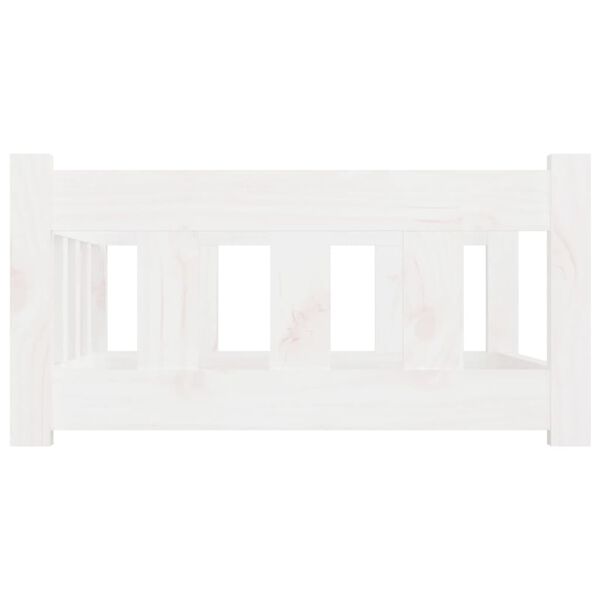 vidaXL Pelíšek pro psy bílý 75,5 x 55,5 x 28 cm masivní borovice