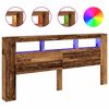 vidaXL Čelo postele s LED old wood 220x18,5x103,5 cm kompozitn&iacute; dřevo