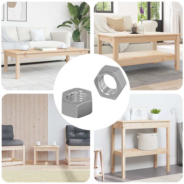 vidaXL &Scaron;estihrann&aacute; matice 2 pcs Stř&iacute;brn&aacute; M6 Železo