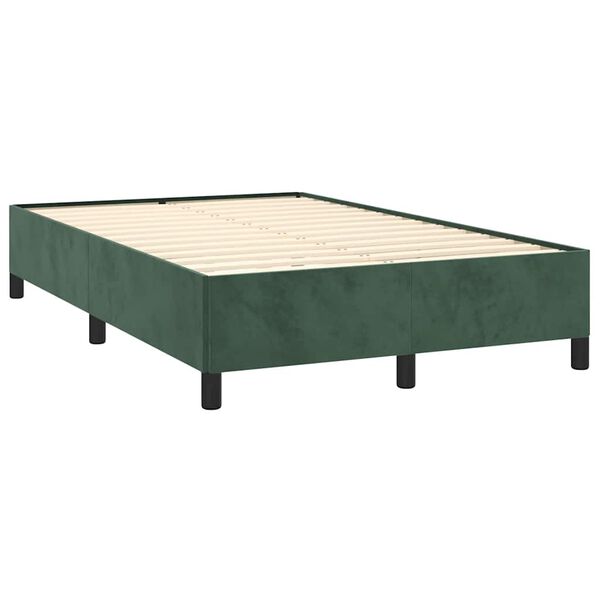vidaXL Box spring postel s matrac&iacute; tmavě zelen&aacute; 120x190 cm samet