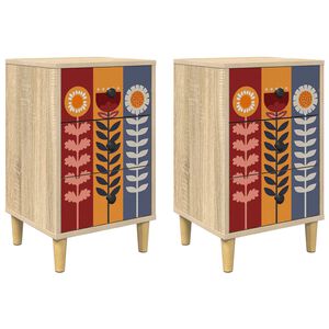 vidaXL Nočn&iacute; skř&iacute;ňka ESSEN 2 ks Dub sonoma 36 x 33 x 60 cm