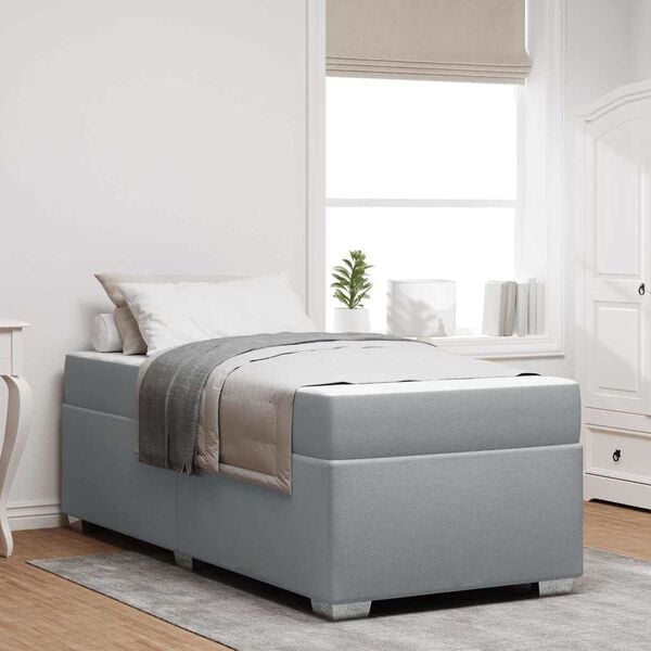 vidaXL R&aacute;m postele s matrac&iacute; Světle &scaron;ed&aacute; 80 x 200 cm textil