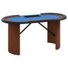 vidaXL Pokerov&yacute; stůl pro 10 hr&aacute;čů drž&aacute;k na chipy modr&yacute; 160x80x75 cm