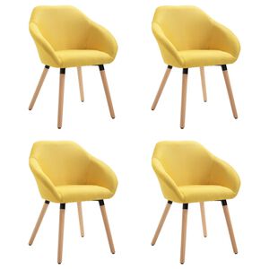vidaXL J&iacute;deln&iacute; židle 4 ks žlut&eacute; textil