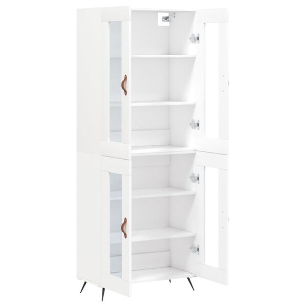 vidaXL Skř&iacute;ň highboard b&iacute;l&aacute; 69,5 x 34 x 180 cm kompozitn&iacute; dřevo