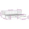 vidaXL Válenda s přistýlkou a zásuvkami bez matrace 90x190 cm