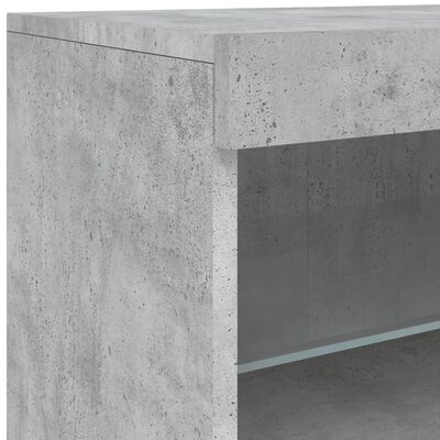 vidaXL Příborník s LED osvětlením betonově šedý 123 x 37 x 67 cm
