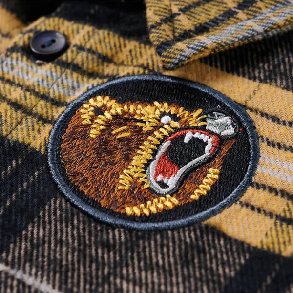 Dětsk&aacute; kostkovan&aacute; ko&scaron;ile žlut&aacute; a čern&aacute; 104