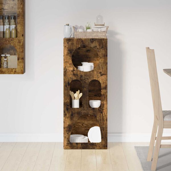 vidaXL Serv&iacute;rovac&iacute; skř&iacute;ň Kouřov&yacute; dub 40 x 35 x 100.5 cm