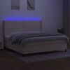 vidaXL Box spring postel s matrac&iacute; a LED kr&eacute;mov&aacute; 200x200 cm textil