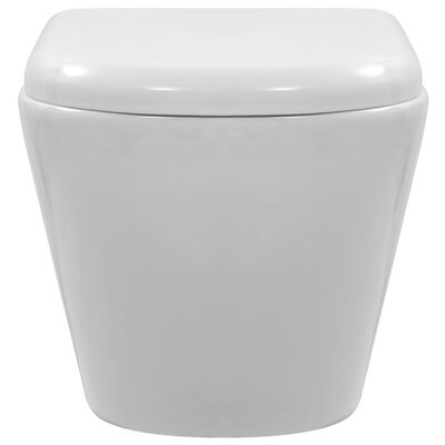 vidaXL Závěsné WC bez okraje keramické bílé