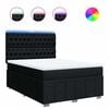 vidaXL Box spring postel s matrac&iacute; čern&aacute; 140 x 190 cm textil