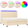 vidaXL Box spring postel s matrac&iacute; a LED kr&eacute;mov&aacute; 200x200 cm textil